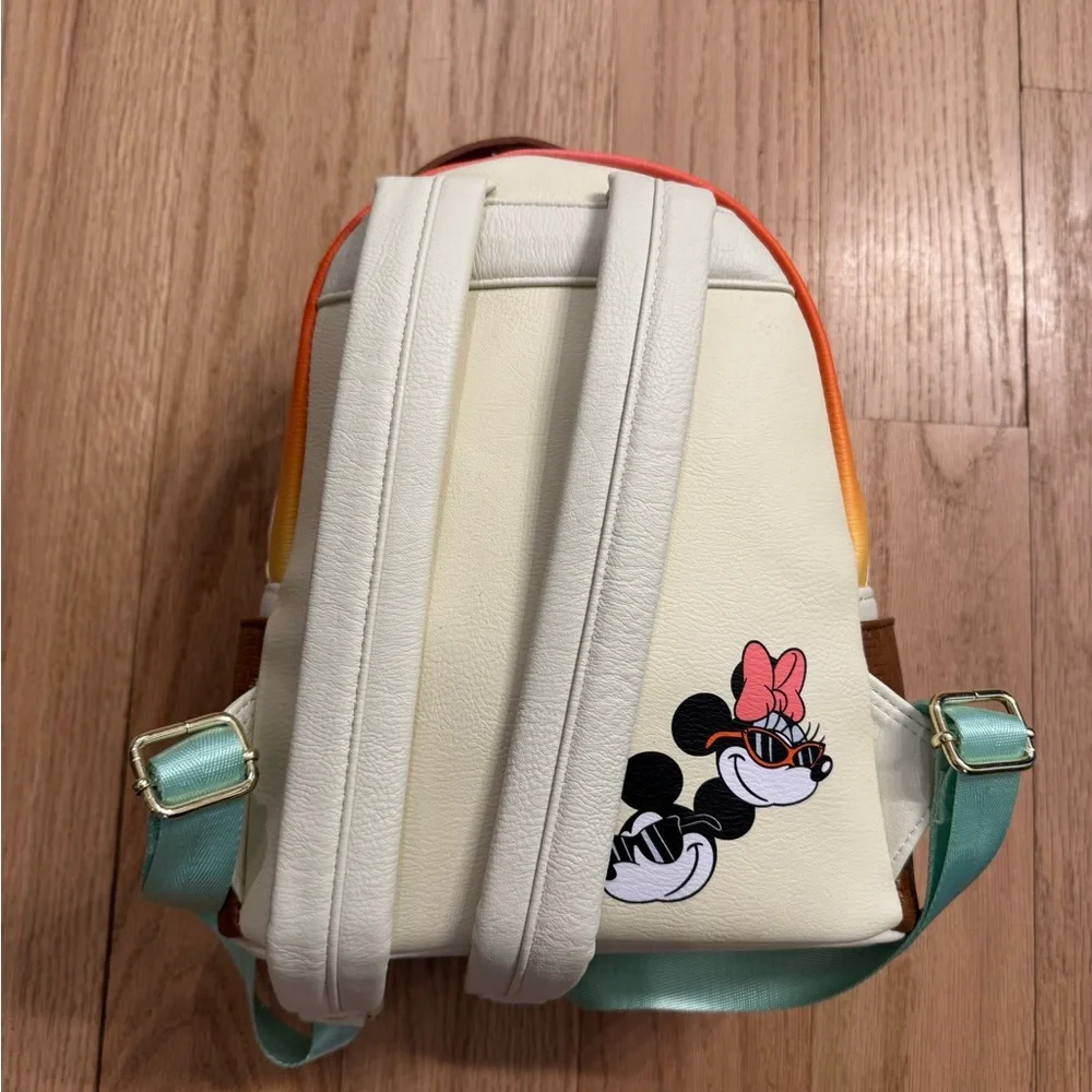 Disney Parks Loungefly Mickey and Minnie Summer At The Beach Backpack and Ears - Picture 8 of 11